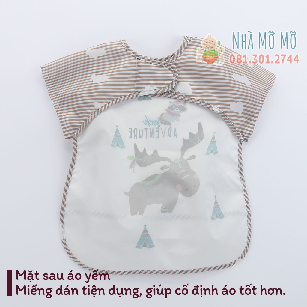 Áo yếm ăn dặm BLW cho bé có máng loại nhẹ - Nhà Mỡ Mỡ