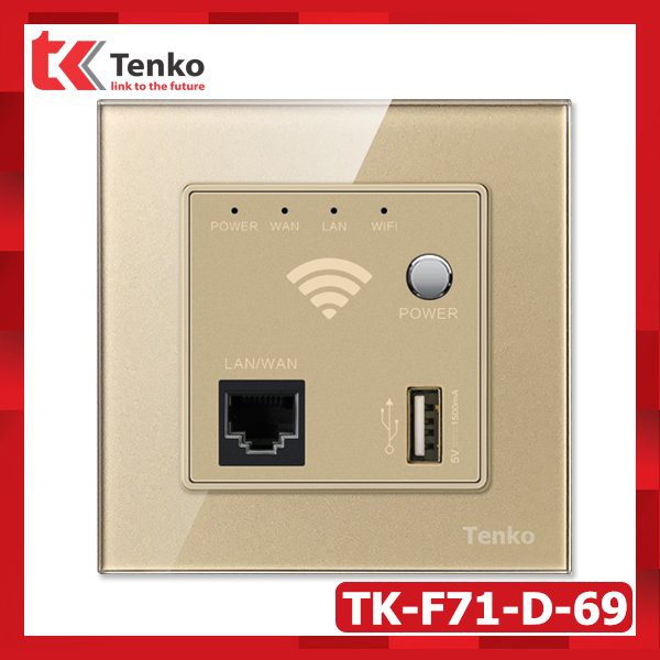 [ Chính Hãng ] Bộ Phát Wifi Âm Tường Mặt Kính Cường Lực Tenko TK-F71-D-69