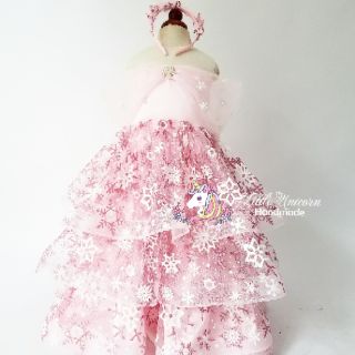 Váy Elsa hồng sz 5