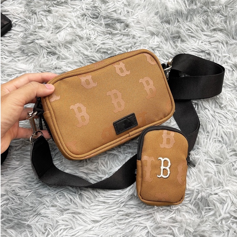 Túi đeo chéo MLB NY BOSTON MONOGRAM JACQUARD MINI CROSSBODY BAG hàng dư xịn