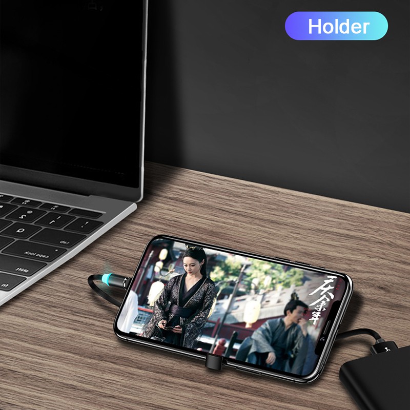Dây cáp sạc dữ liệu micro usb / type-c 3 trong 1 OATSBASF có móc khóa nam châm nhỏ gọn