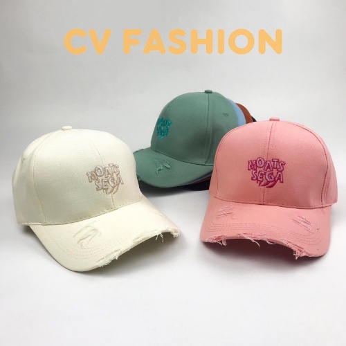 Mũ lưỡi trai thêu chữ MOATS SEGA kiểu rách tua rua Nón kết chất kaki cao cấp thời trang form unisex nam nữ K28 MN