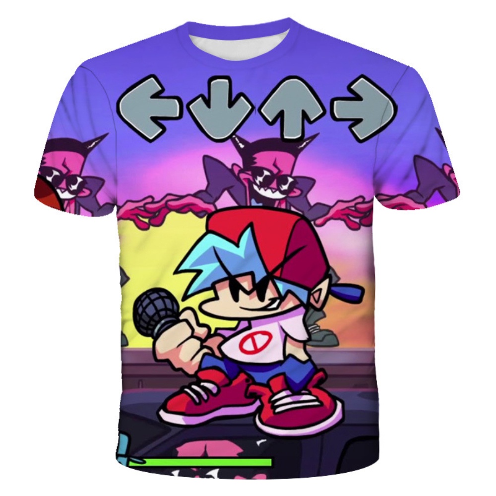 Áo thun tay ngắn cổ tròn in họa tiết hoạt hình 3D thời trang mùa hè cho trẻ em