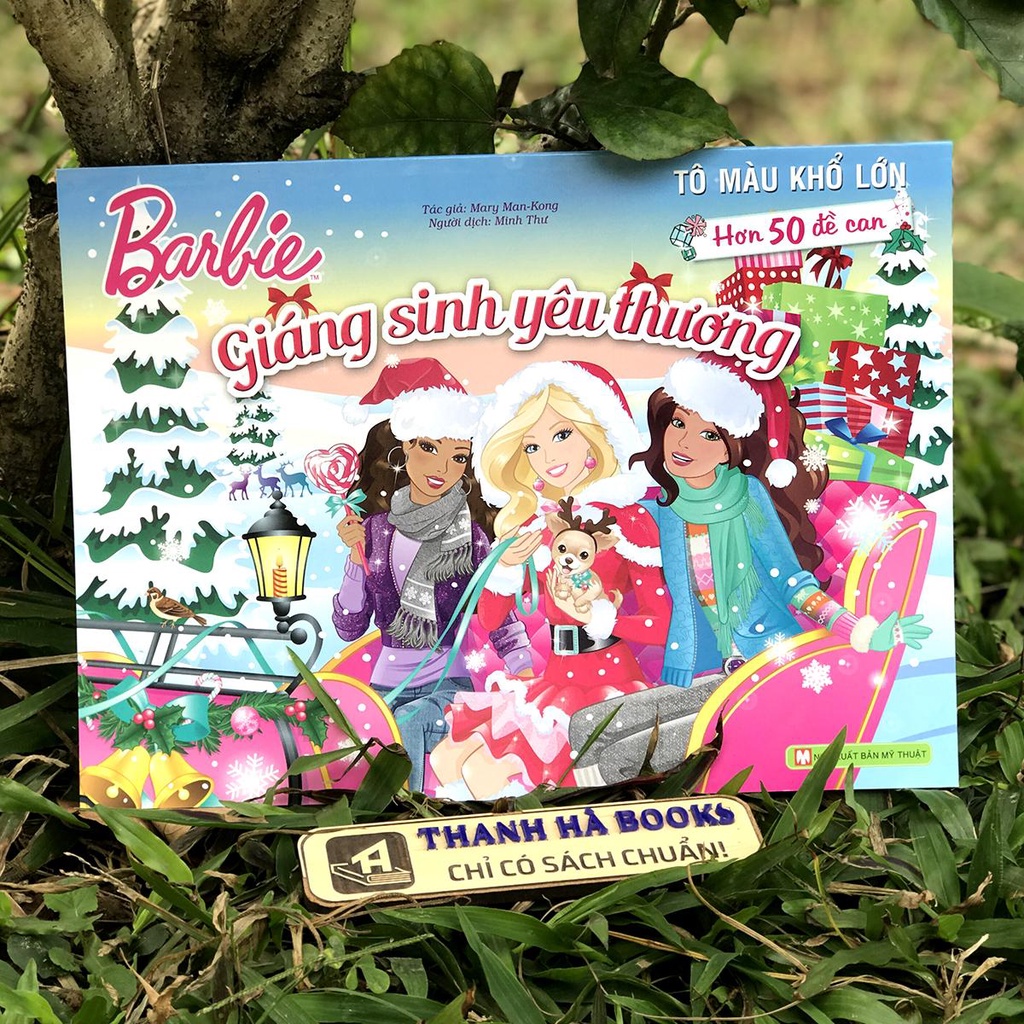 Sách - Tô Màu Khổ Lớn Với Hơn 50 Đề Can - Barbie Giáng Sinh Yêu Thương