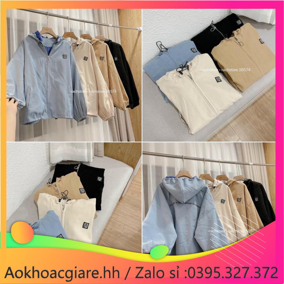 Áo khoác nam nữ da lộn thêu logo và chữ lưng tay cánh dơi