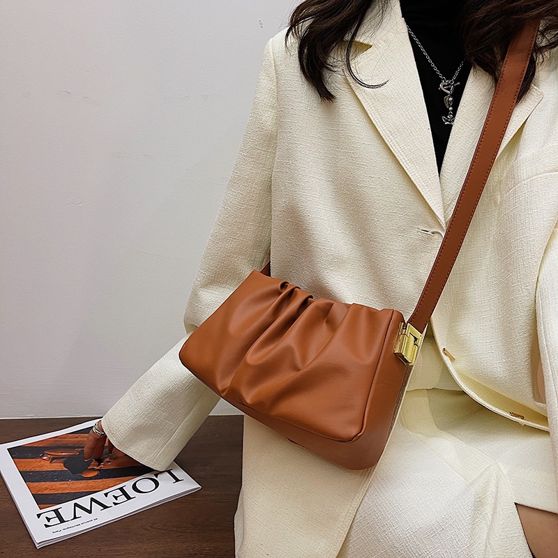 Túi đeo chéo IELGY có khóa kéo màu sắc đơn giản thời trang dành cho nữ