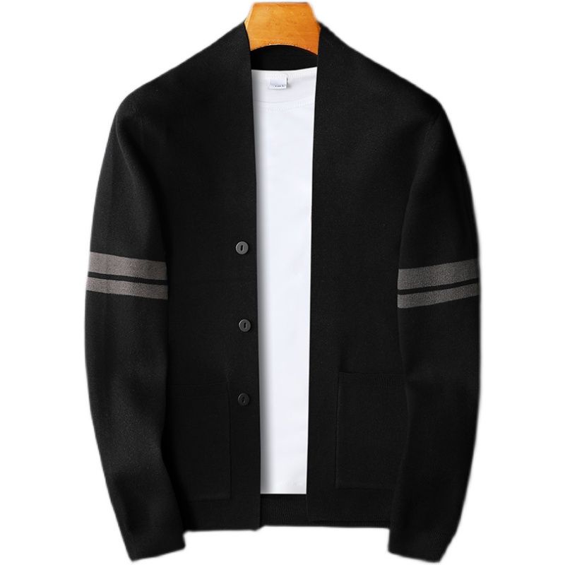 Áo Cardigan Dệt Kim Tay Dài Cổ Chữ V Phối Nút Phong Cách Thời Trang Hàn Quốc Cho Nam Giới