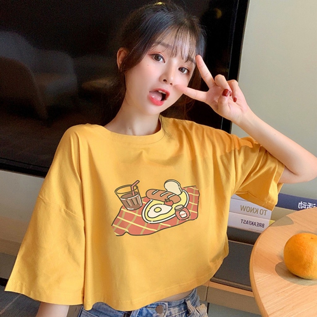 Áo Croptop Nữ Tay Lỡ In Hình Party Lapi VN Phong Cách Ulzzang Freesize Phom Rộng, Áo Thun Unisex