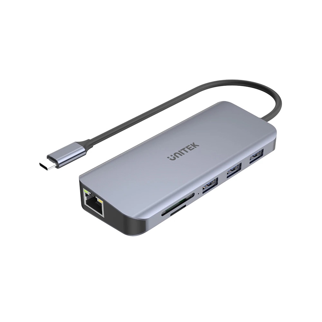 CÁP TYPE-C -&gt; 3 USB 3.0 + HDMI + VGA + LAN + TF/SD/PD D1026B