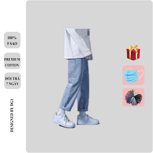 Quần Jean Baggy Nam Quần Bò Baggy Nữ Ống Xuông Dáng Rộng Kiểu Hàn Quốc DG1 SHOP