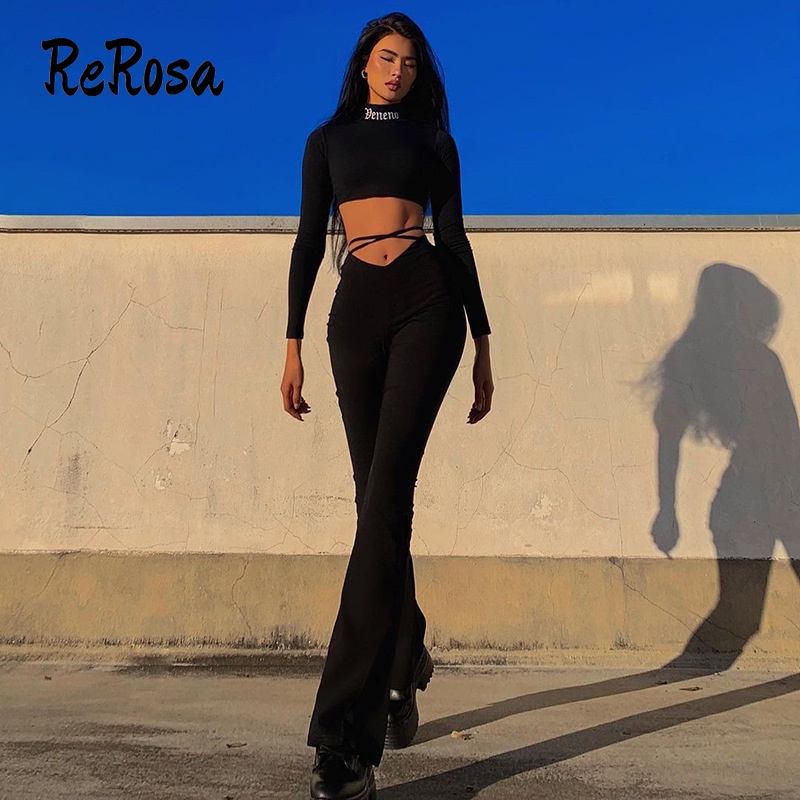 Quần Dài Ống Loe Chữ V Lưng Cao Thời Trang Cho Nữ