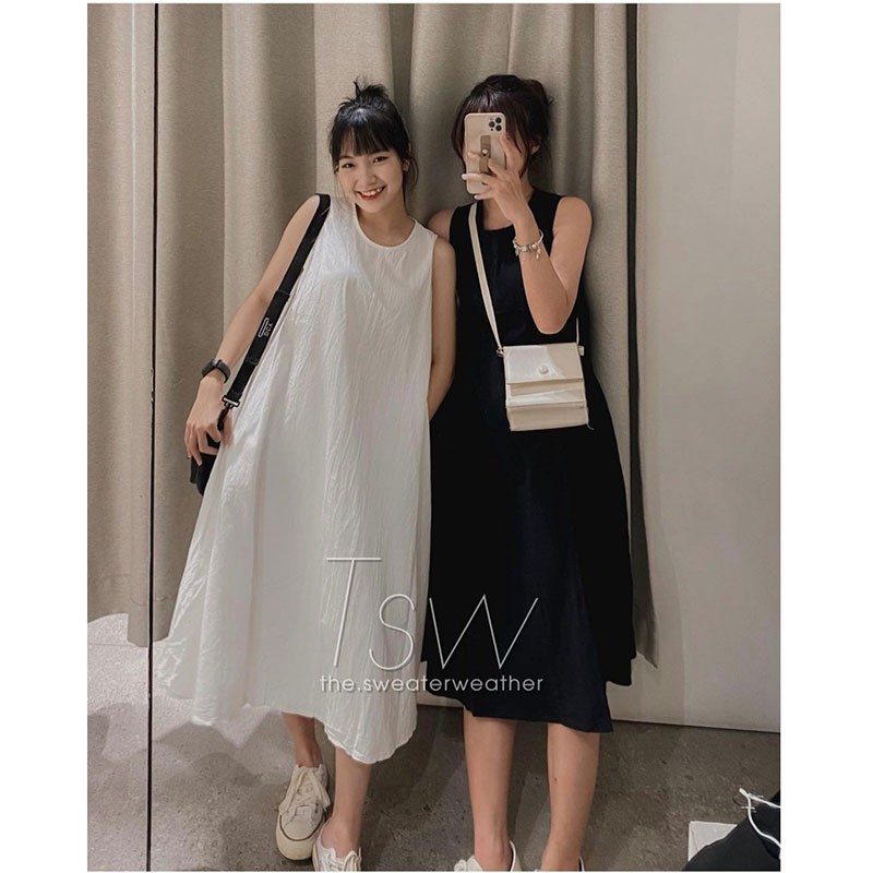 Váy Ba Lỗ Chất Thô Trơn Dáng Xòe Có Túi Bên M168- Lolla_Fashion