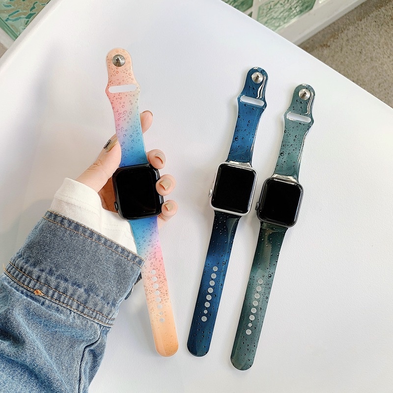 Dây Đeo Đồng Hồ Màu Gradient 44mm 40mm 42mm 38mm 41mm 45Mm 49mm Cho Apple Watch Series 8 7 6 SE 5 4 3 2 1