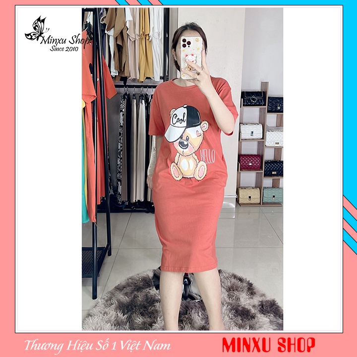 Đầm nữ dáng dài form rộng, váy suông cotton tay lỡ oversize nhiều hình dễ thương phong cách Hàn Quốc mã VA105