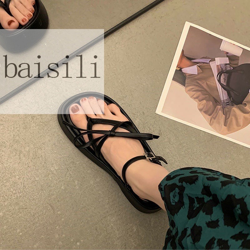 SANDAL XUỒNG BAISILI - GIÀY THỜI TRANG NỮ PHONG CÁCH HIỆN ĐẠI QUAI NGANG KẸP ĐẾ BẰNG BS220911
