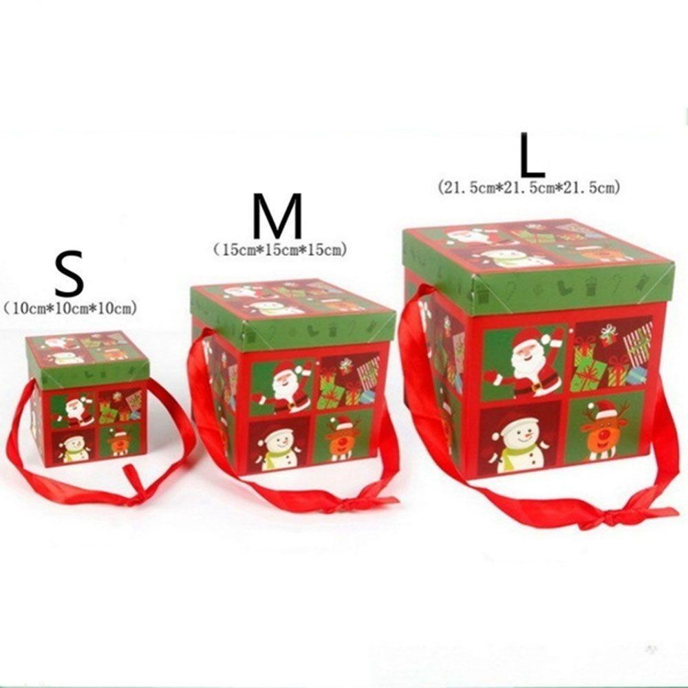 Hộp Xếp Chồng Lên Nhau Hình Ông Già Noel / Kẹo / Socola / Cây Thông Giáng Sinh Năm Mới Có Nắp Đậy