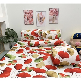 Drap thun Hàn Quốc mẫu lá phối (đủ size - vui lòng chat với shop nếu có yêu cầu thêm)