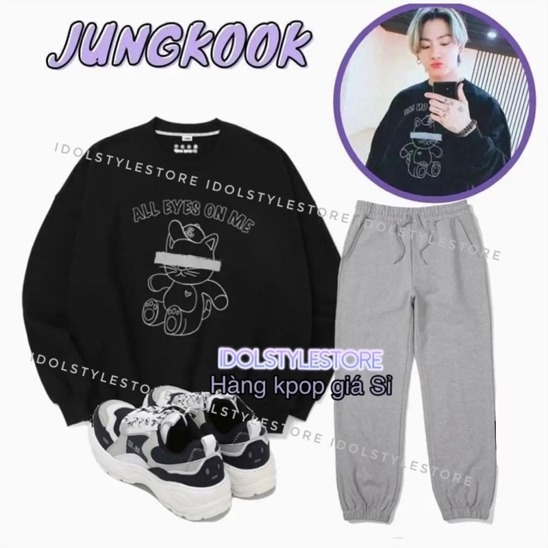 (Quà tặng kèm card BTS)áo gấu như Jungkook BTS