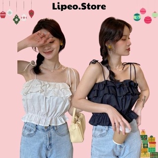 Áo croptop thắt nơ vai, áo croptop 2 dây, Lipeo.store