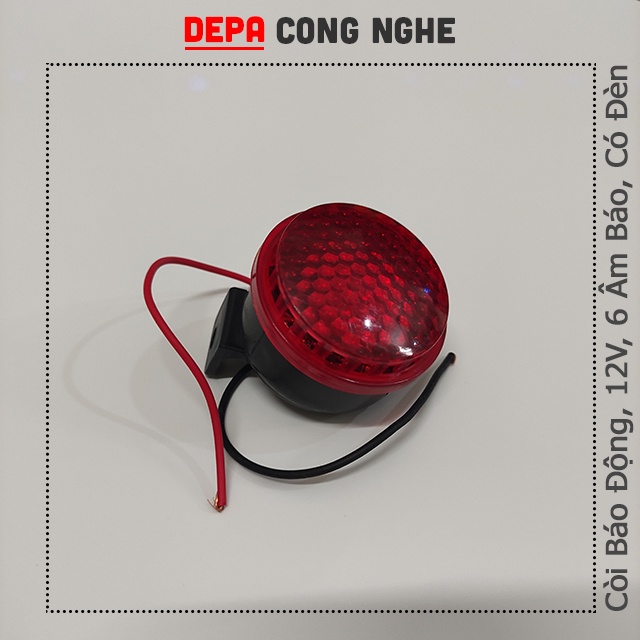 Còi Hú Báo Động, Còi Hú, Còi Hú 12V, Còi Chống Trộm, 12V, 6 Kiểu Tiếng, Có Đèn