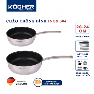 COMBO 2 chảo chống dính inox 304 5 đáy cao cấp KOCHER dùng được cho mọi loại bếp
