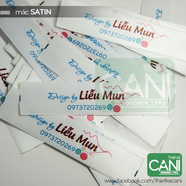 50c In theo yêu cầu Nhãn mác quần áo satin lụa