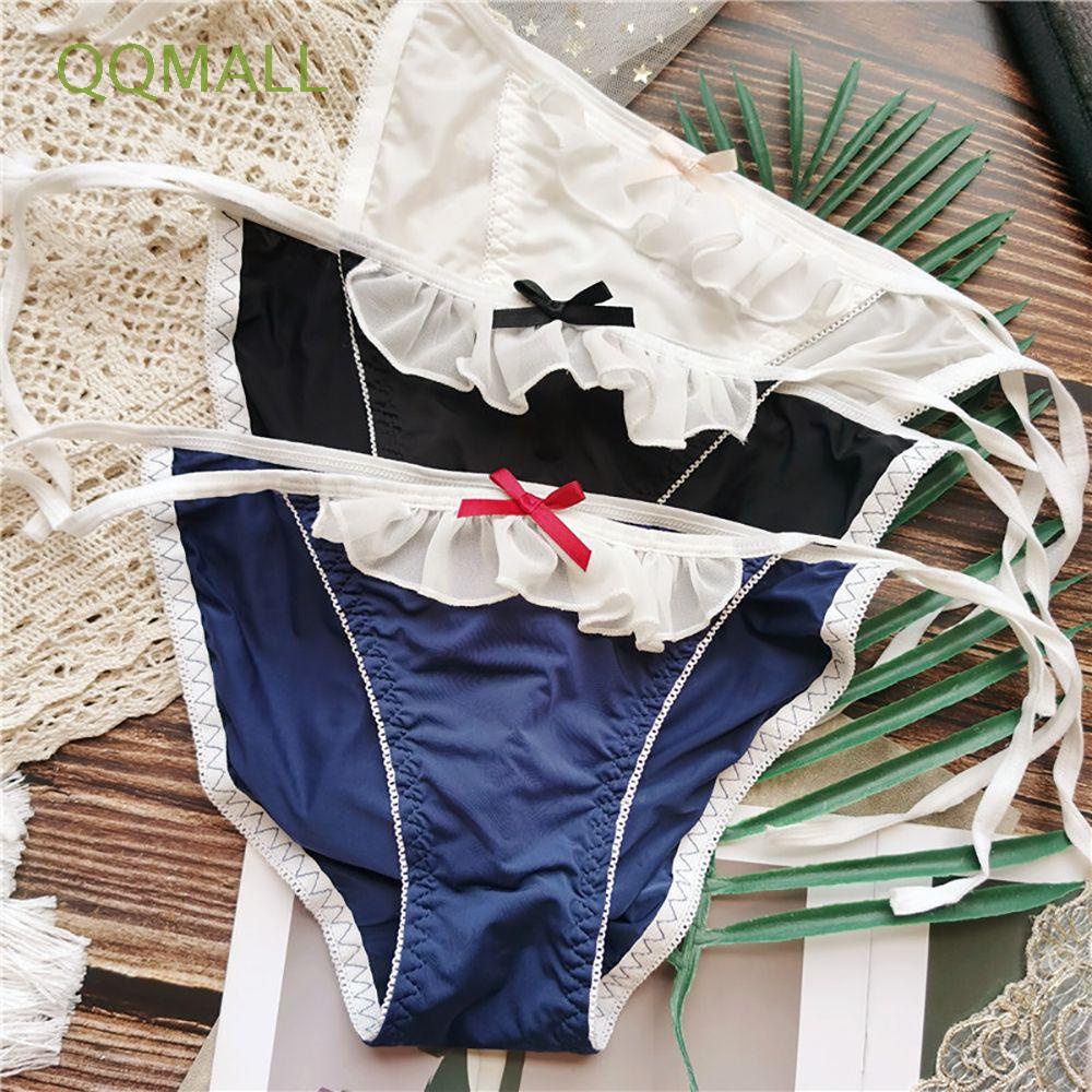 Quần lót ren không đường may thoáng khí thắt nơ dễ thương cho nữ