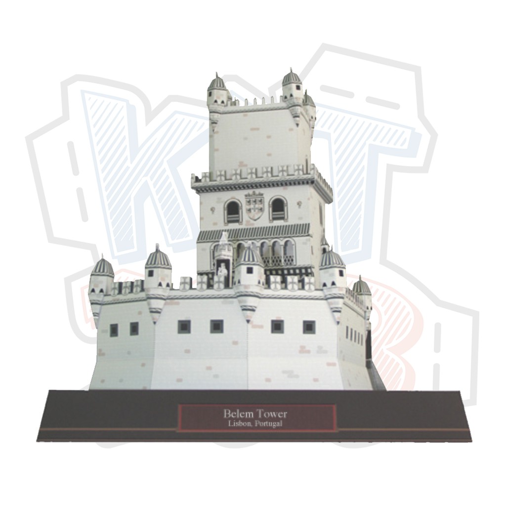 Mô hình giấy kiến trúc Tháp Bồ Đào Nha Belem Tower - Portugal