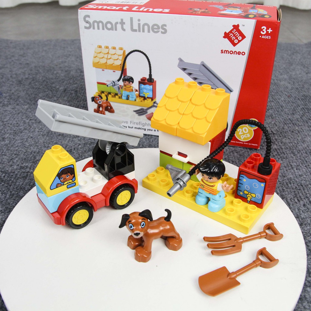 [Mã LIFETOYS1 giảm 30K đơn 99K] Bộ đồ chơi lắp ghép xếp hình smoneo duplo - 20 mảnh ghép Toyshouse - 77002