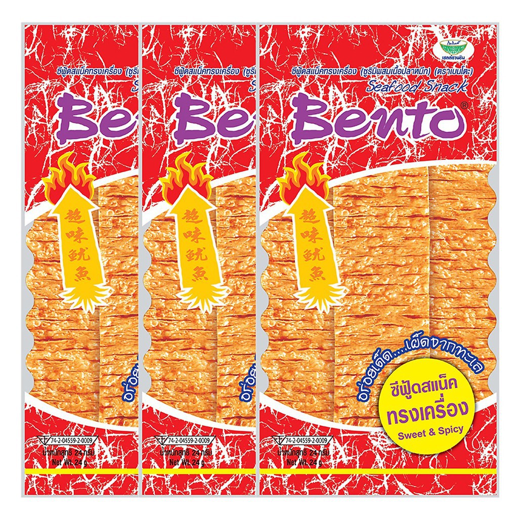 Dây 13 Gói Snack Mực Tẩm Gia Vị Cay Ngọt Bento (6g / Gói) - Màu Đỏ | BigBuy360 - bigbuy360.vn