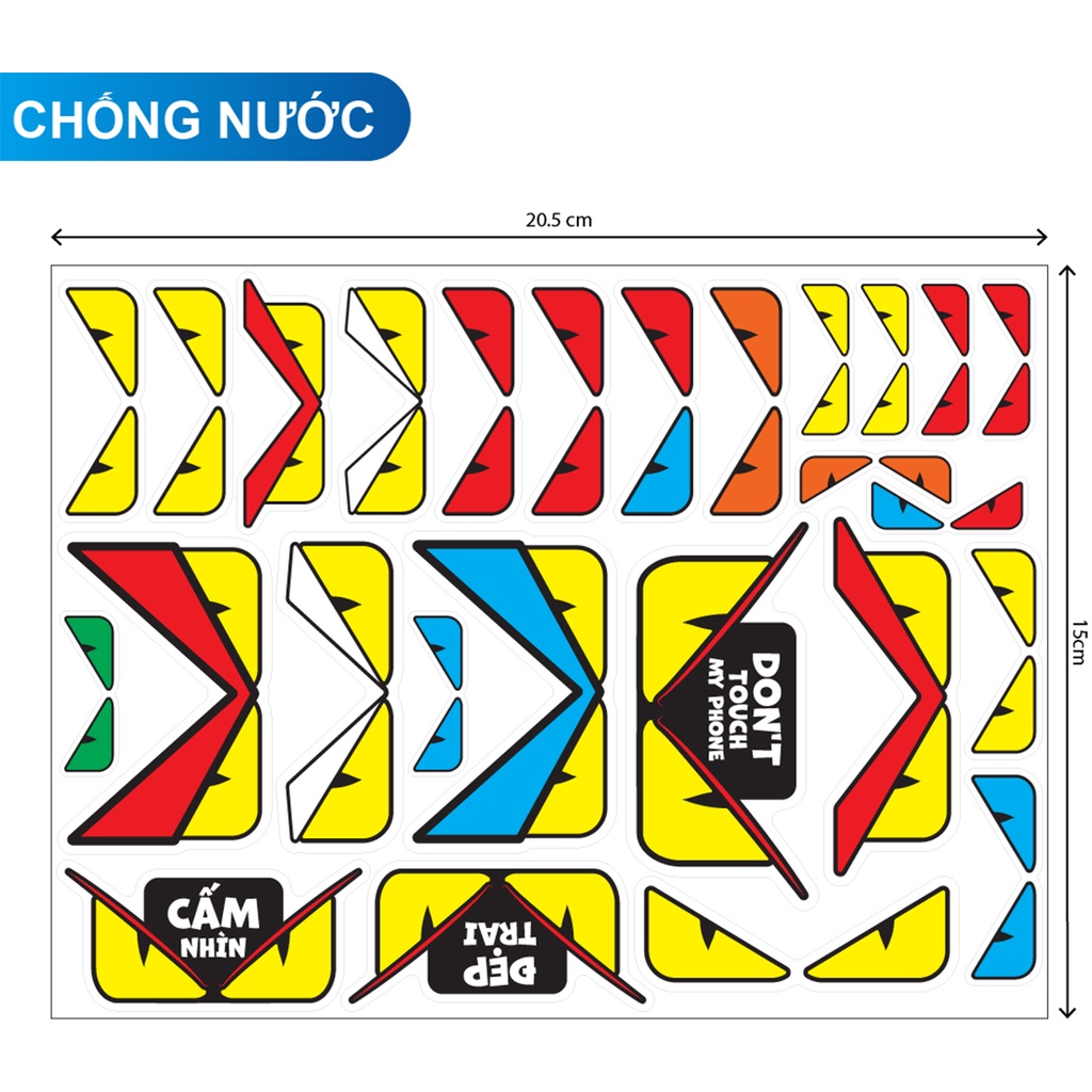 Con Mắt Fendi - Chất liệu PVC chất lượng cao chống nước - Kích thước 15 x 20.5cm -  Sticker Việt Nam