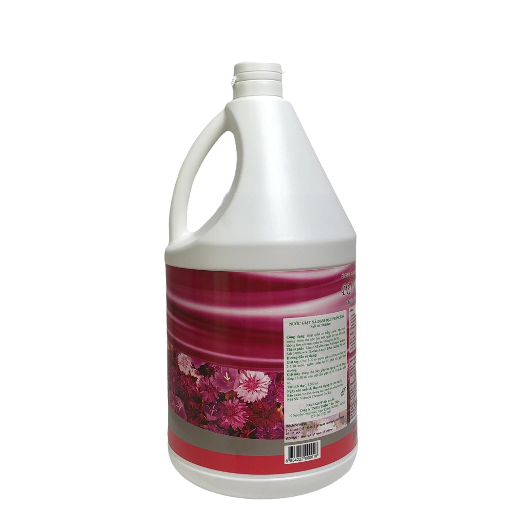 Nước giặt xả đậm đặc 2in1 hoa thiên nhiên PRINCESS 3500ml - Can nước giặt xả Thái Lan