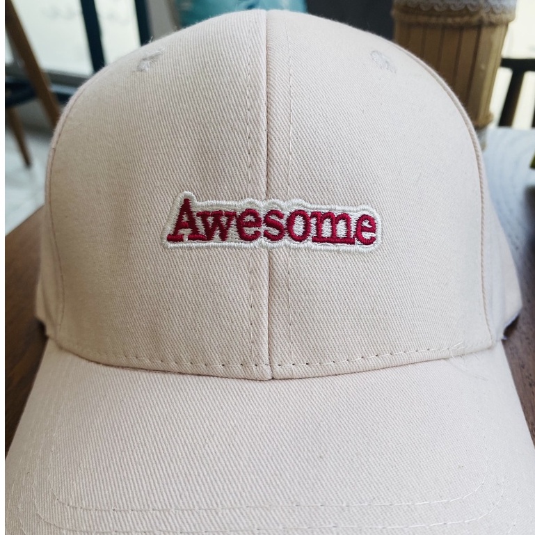 Nón kết lưỡi trai thêu chữ Awesome phong cách Ulzzang Hàn Quốc form unisex cho nam nữ mã N3