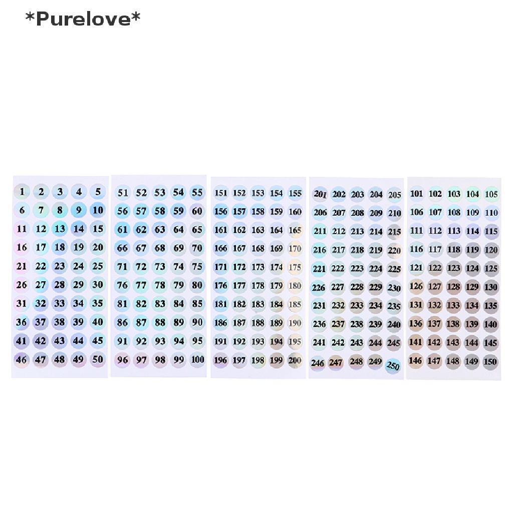 Set 1-250 Nhãn Dán Màu Sắc Đa Dạng