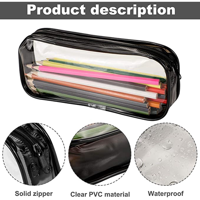 Túi Đựng Bút PVC Trong Suốt Chống Thấm Nước Kiểu Dáng Đơn Giản