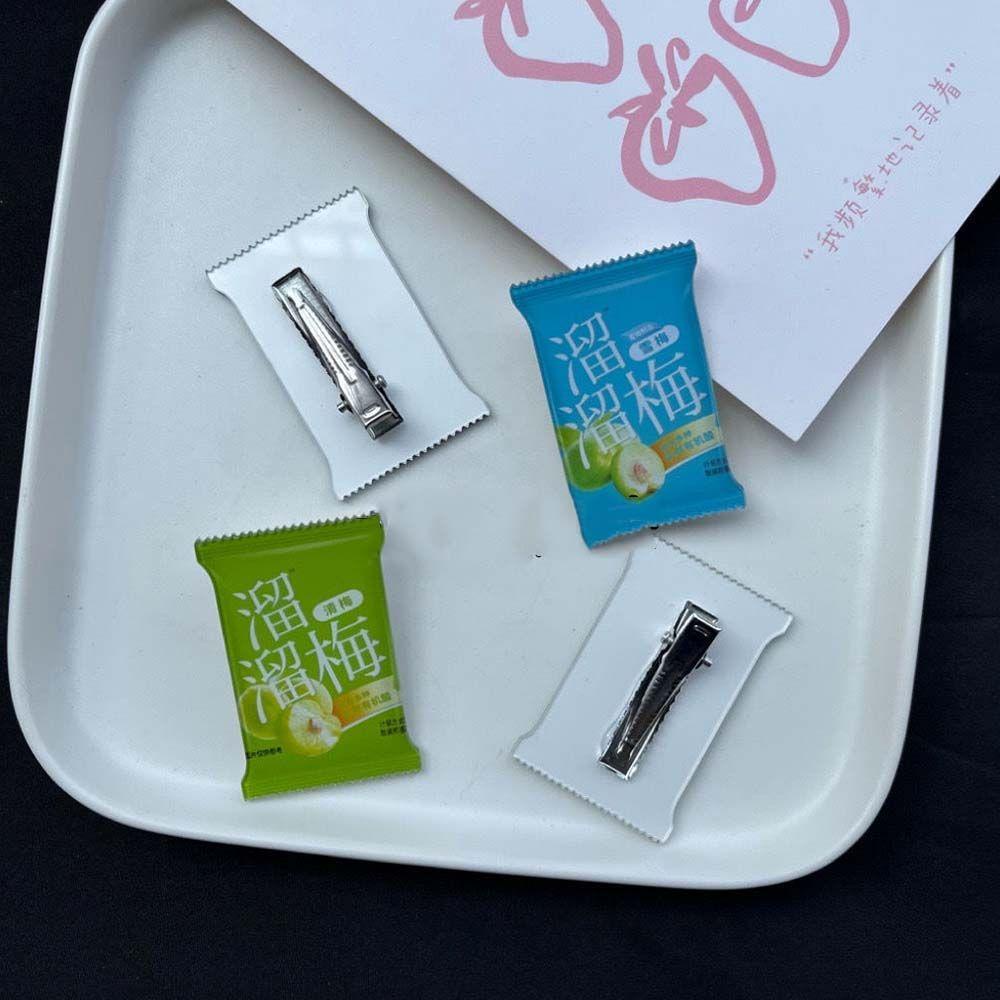 Kẹp Tóc Mỏ Vịt Bằng Resin Màu Ngà Đính Hoa Mận Dễ Thương Vui Nhộn Phong Cách Hàn Quốc Dành Cho Bé Gái