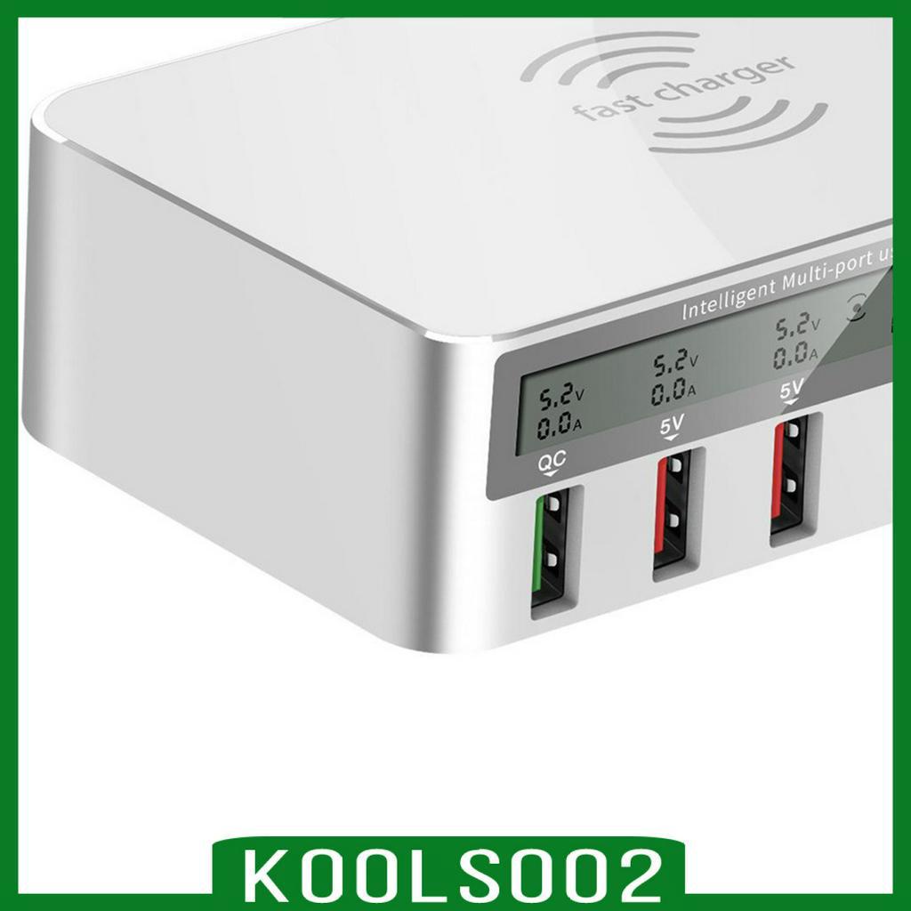 Cục sạc tích hợp để bàn USB-C Qi 5 cổng QC 3.0 và EU