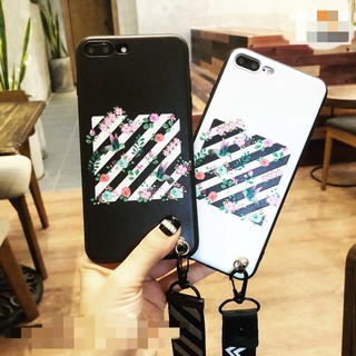Ốp lưng Off- white hoa lá kèm dây đeo