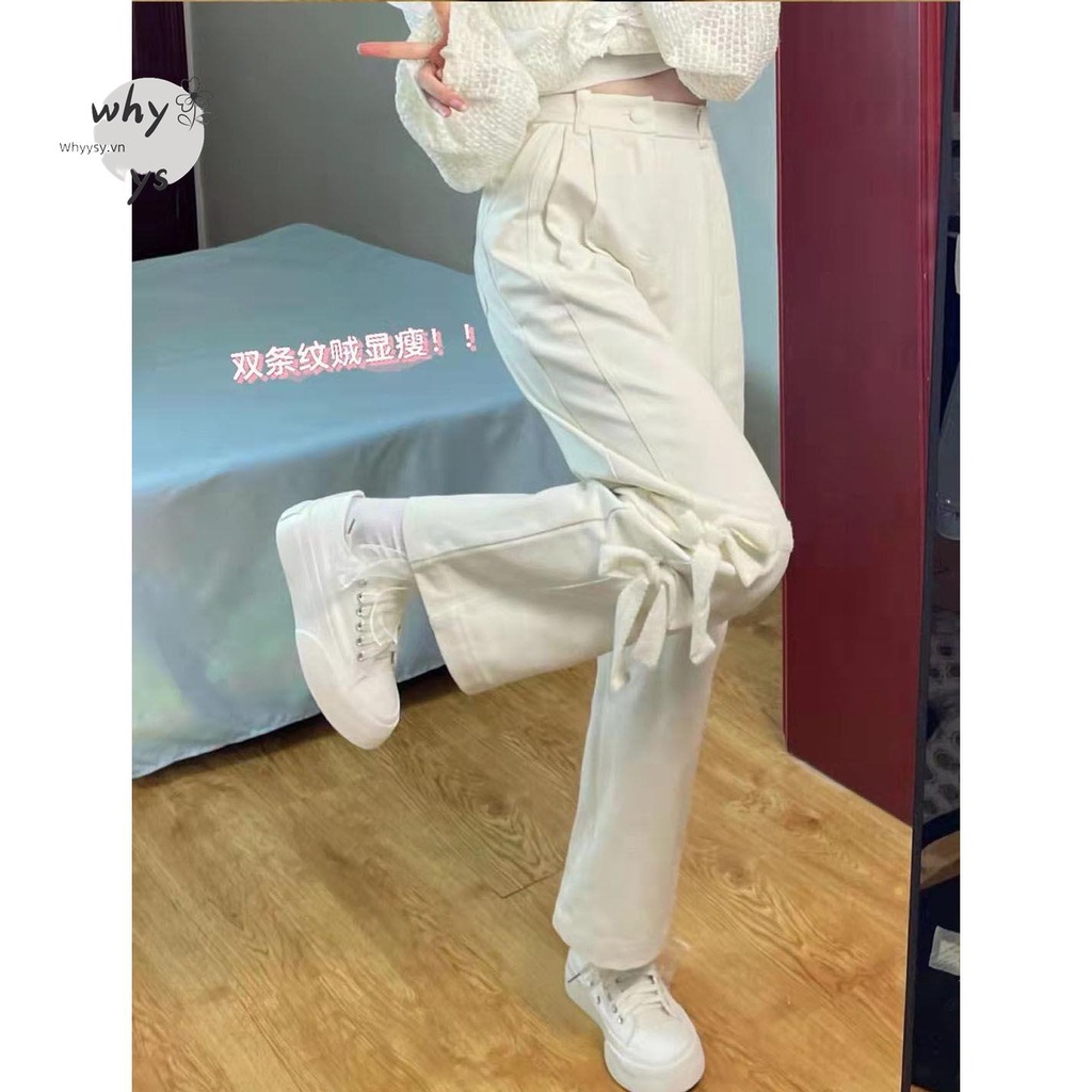 Quần Jean Nữ Ống Rộng Thắt Nơ Phong Cách Hàn Quốc Mới