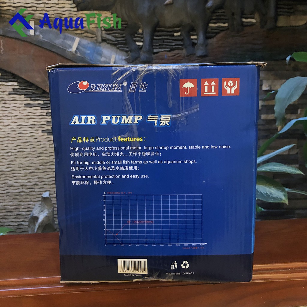 Máy sủi oxy Resun GF120 (máy sủi cánh quạt chuyên dùng cho hồ cá, bể cá hải sản)