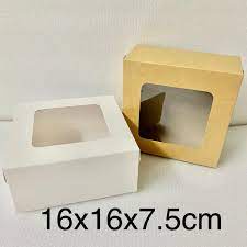 Hộp đựng bánh bông lan trứng muối handmade 16x16x7.5 cm