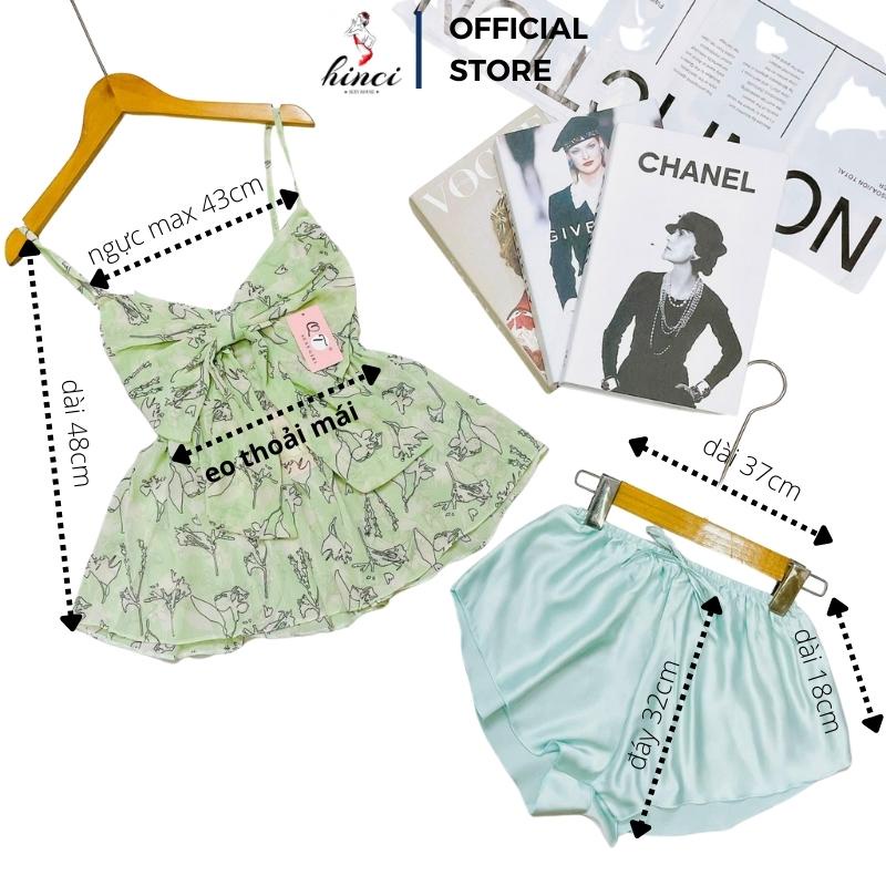 Đồ ngủ sexy nữ 2 dây bộ ngủ hai dây set ngủ kèm quần, nơ thắt cố định trước ngực [DN56]
