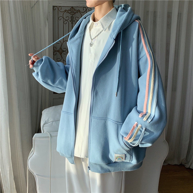 【Keroro】Áo khoác nỉ 1 lớp dày dặn phối kẻ sọc tay FuLL SIze | BigBuy360 - bigbuy360.vn