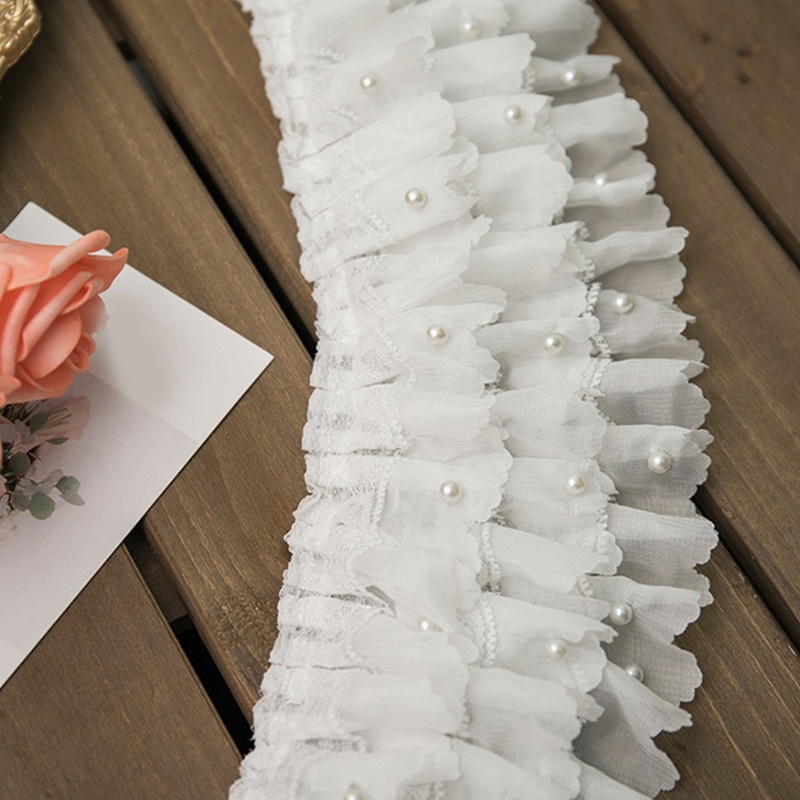 [CH *] Đầm Ren Ba Chiều Ba Lớp Đính Hạt Trắng Phong Cách Lolita Cho Đám Cưới