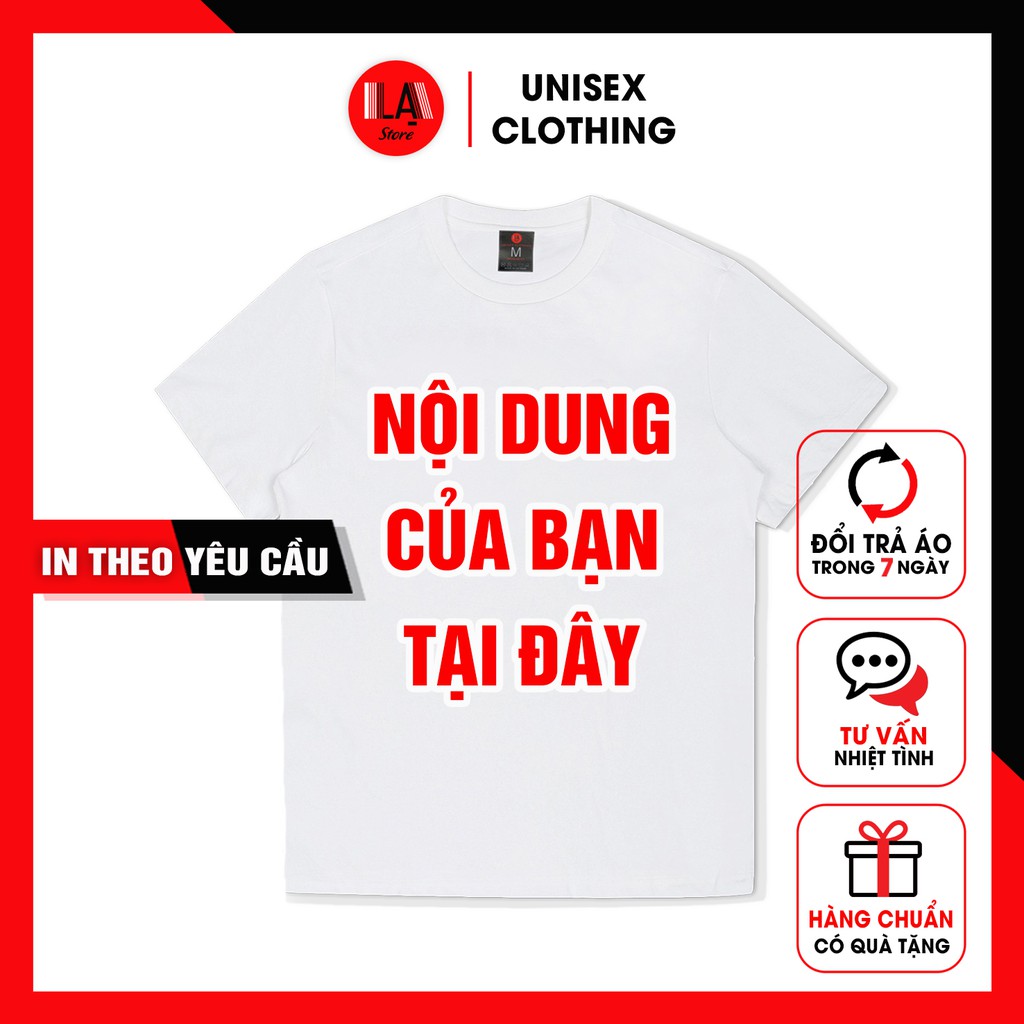 Áo Thun Trắng Nam Nữ In Theo Yêu Cầu | LẠ STORE | BigBuy360 - bigbuy360.vn