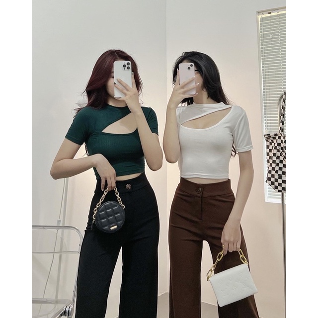 SODA CROPTOP▪Áo khoét hai mặt tay ngắn