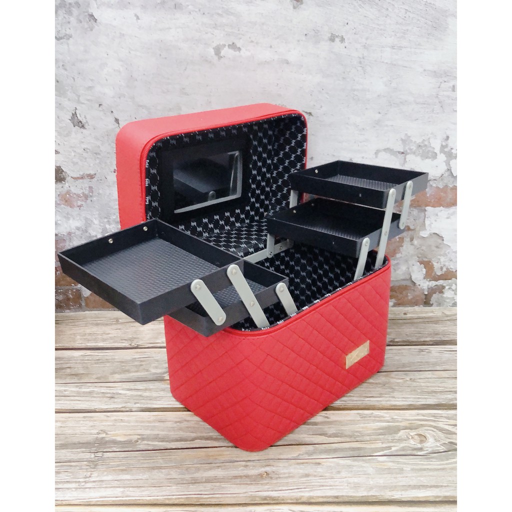 Túi đựng dụng cụ làm Nail MI LANLEO - Hộp đựng đồ làm nail 4 ngăn thanh trượt tiện lợi, gọn nhẹ - Sushi Nail Mi