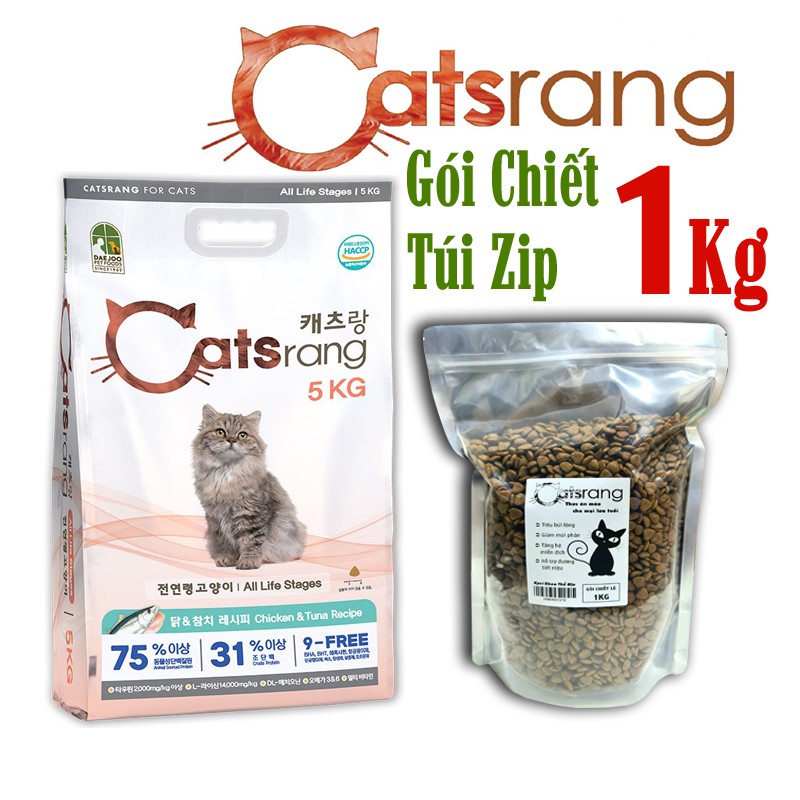 Hạt thức ăn mèo Catsrang gói chiết lẻ 1kg