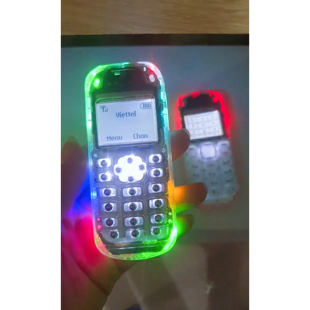 ( Phím Bi) - Điện thoại Nokia 1280 Độ 10 Bóng Nháy + 1 Bóng Led 7 Màu RGB Tặng bàn phím thương