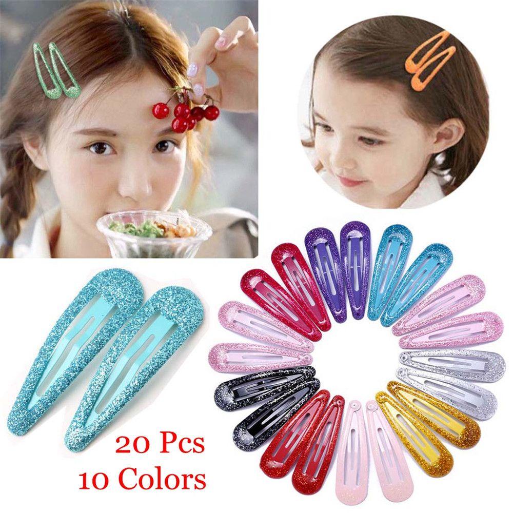 Set 20 Kẹp Tóc Đính Kim Tuyến Lấp Lánh Dễ Thương